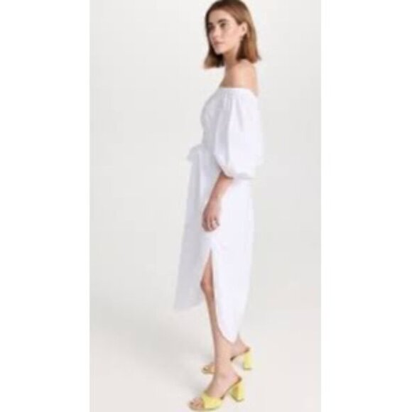 New NWT STAUD Reese Dress White Sz L Retails $395 - Picture 4 of 4